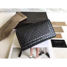 보테가 인트레치아토 지퍼 장지갑 블랙 21x11.5cm